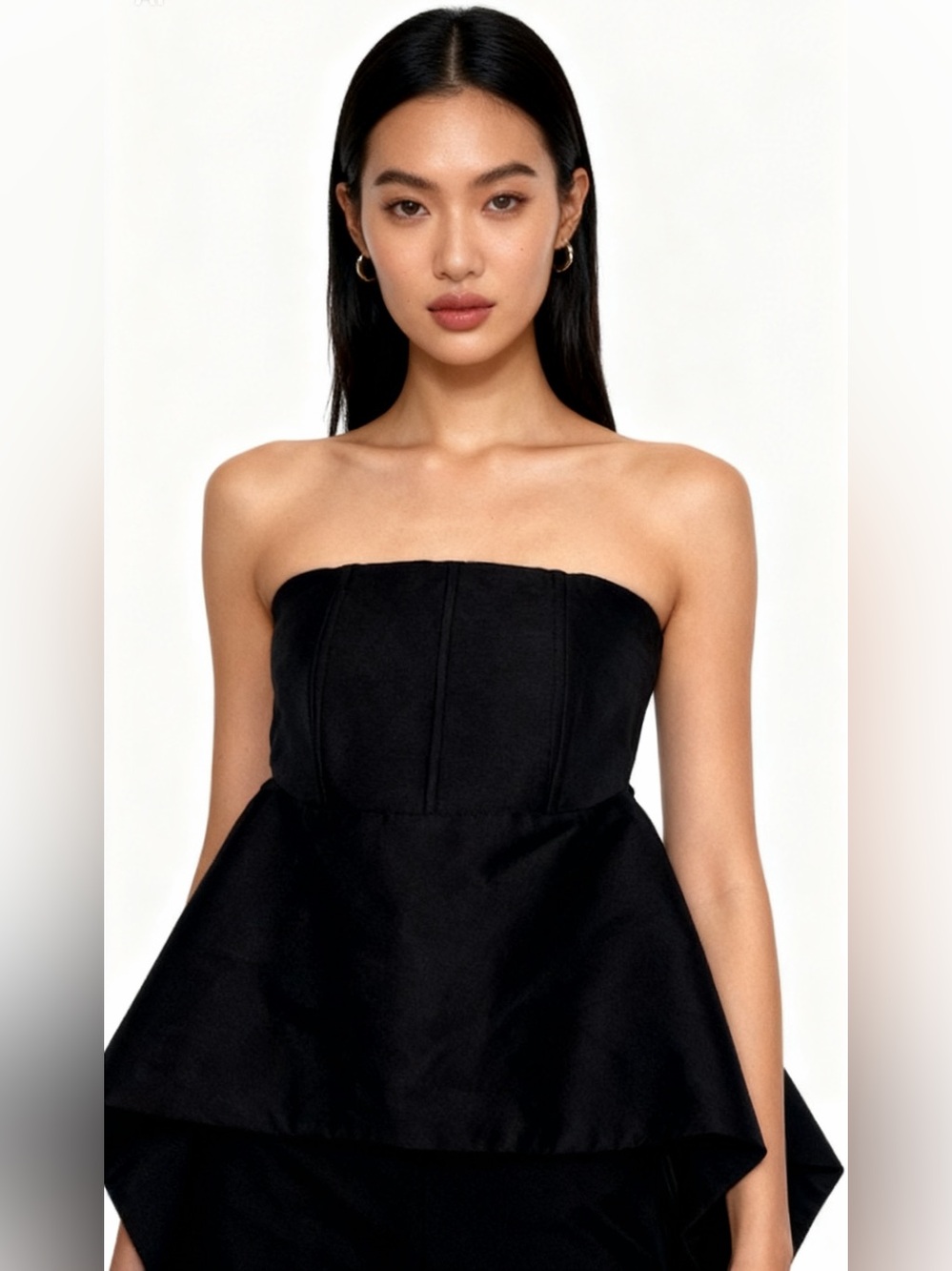 NWT Solace Black Strapless Edgy Top Size 4